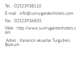 Sunny Garden Nilfer Hotel iletiim bilgileri
